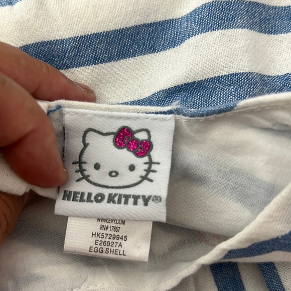 Sanrio Hello Kitty Dress Kids 3T Girls Blue White Stripe Fit Flare Sleeveless - Picture 3 of 9
